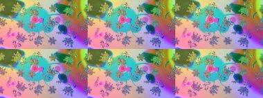 Raster illüstrasyonunda kusursuz çiçek deseni. Suluboya tarzında pembe renkte çiçekler.