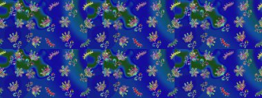 Kışın sembolü, mutlu noeller, mutlu yeni yıl kutlaması Raster illüstrasyonu. Mavi, yeşil ve mor renkli şirin kar taneleri. Basit bir kar tanesi. Soyut duvar kağıdı, ambalaj dekorasyonu.