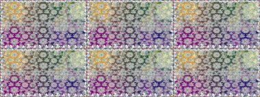 Raster illüstrasyonunda kusursuz çiçek deseni. Düz Çiçek Elementleri Tasarımı. Güzel kumaş deseni. Renkli Bahar Teması Kusursuz Arkaplan.