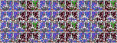 Modern, mavi raster arka plan duvar kağıdı çizimi, klasik çizgili desenli desenli çiçekler, çiçekli süsler. Çiçekli el, pürüzsüz desen..