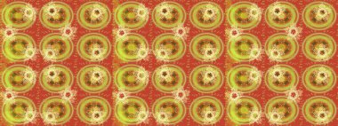 Düz yatıyordu. Kış konsepti Turuncu, sarı ve kahverengi renkte kar tanelerinden oluşan kış deseni. Raster illüstrasyonu.