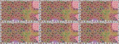 Raster illüstrasyonu. Giysi tasarımı için dekor arka planı. Bej, nötr ve pembe kelebek desenleri. Parmak izi dokuları için sevimli kelebek deseni.