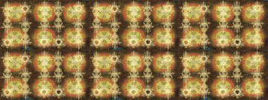 Raster illüstrasyonundaki çiçek desenli çizim. Renkli Bahar Teması eskiz kalıbı. Güzel kumaş deseni. Düz Çiçek Elementleri Tasarımı.