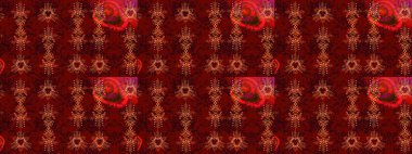 Kış kar tanesi, raster arka plan. Renkli arka planda izole kar taneleri. Raster illüstrasyonu. Yüzey için tekrarlanan doku, ambalaj kağıdı, kırmızı, kahverengi ve siyah renkler.