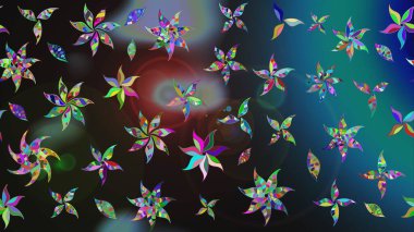 Gri ve mavi renkte manzaralı çiçek deseni. Sevgililer günü ve tebrik kartı konsepti için şık bir davetiye. Çiçek kompozisyonu, el boyası, hassas şablon. Üst görünüm, yumuşak biçim.