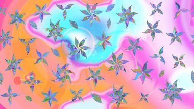 Küçük çiçekte güzel bir desen. Küçük renkli çiçekler. Moda baskıları için zarif bir şablon. Motley illüstrasyonu. Çiçekli bahar çiçekleri.