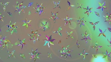 Küçük çiçekli basit bir çiçek çizimi. Moda baskısı, albüm, ambalaj kağıdı ve duvar kağıdı için zarif dekoratif süslemeler. Raster illüstrasyonu. Gri ve bej renkli şirin çiçekler..