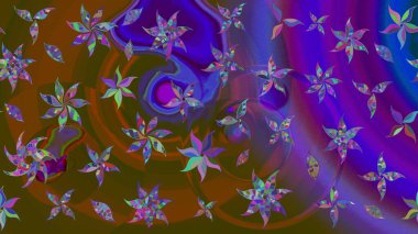 Çiçek kompozisyonu. Çiçek kolajı. Doğa. Çiçek arkaplan. Küçük çiçekte güzel bir desen var. Raster deseni. - kahverengi ve mor çiçekler.