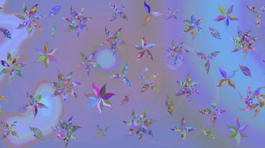 Eski usul. Raster illüstrasyonu. Kumaş, tekstil, duvar kağıdı baskısı için. Eskiz geçmişi. Renkli desenli eskiz deseni, mor ve mavi çiçekler ve dekoratif elementler.