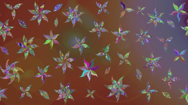 Düz Çiçek Elementleri Tasarımı. Renkli Bahar Teması eskiz kalıbı. Parlak arkaplan eskiz desenli çiçekli fantezi tasarımı.