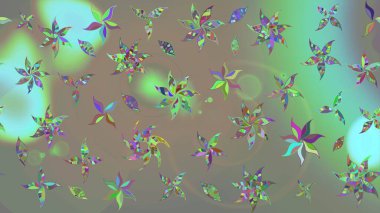 Raster deseni. Organik elementler. Botanik çizim kalıbı. Suluboya etkisi.