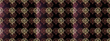 Siyah, kahverengi ve gri renkte desen. Kına dövmeli süs çiçekleri, altın çıkartmalar, mehndi ve yoga tasarımı, kartlar ve parmak izleri. Raster altın mehndi kusursuz desen.