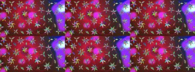 Suluboya çiçekli çiçek deseni. Kırmızı ve kahverengi renkli güzel tekstil. Raster illüstrasyonu.