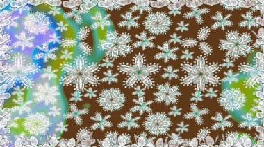 Raster illüstrasyonu. Çiçek ve yapraklı karalama şeklinde Raster çiçek deseni. Yumuşak, bahar çiçekleri kahverengi renklerde.