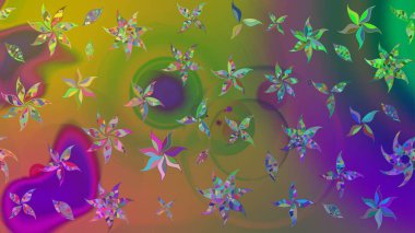 Çiçekler suluboya tarzında yeşil ve kahverengi renklerde. Yeşil ve kahverengi renkte çiçekler olan çiçek deseni çiz.