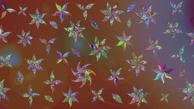 Çiçek buketleriyle klasik bir eskiz şekli. Raster illüstrasyonu. Kahverengi ve nötr renklerde.