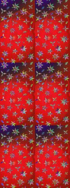 Raster - stok. Kırmızı ve kahverengi çiçekli eskiz deseni, suluboya çiçek deseni, sevimli çiçek, duvar kağıdı, kart veya kumaş için fayanslı.