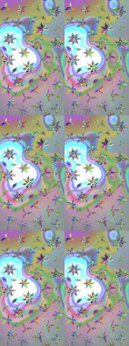 Suluboya çizim kalıbı. Çiçek izi. Suluboya tarzında tarafsız ve mavi renkte çiçekler.