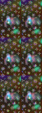 Raster illüstrasyonu. Egzotik çiçekler, kahverengi ve yeşil renkler üzerine botanik, parlak klasik doğa. Klasik tropikal doğal elementlerin suluboya seti.