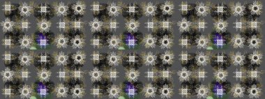 Kar tanelerinin soyut arkaplanlı Noel şablonu. Noel ve yeni yıl moda baskıları için tatil tasarımı. Raster illüstrasyonu. Gri, nötr ve kahverengi renkler.