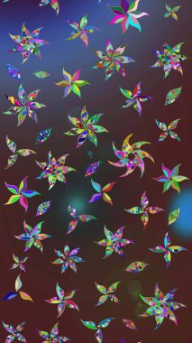 Nazik, sevimli çiçek arkaplanı. Kahverengi ve mor renkli çiçekler. Raster çiçek desenli ve çiçekli..