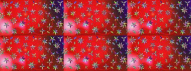 Raster Illustrasyon 'daki Çiçek Deseni' nin son moda çizimi. Renkli Yaz Temalı eskiz kalıbı. Düz Çiçek Elementleri Tasarımı. Güzel kumaş deseni.