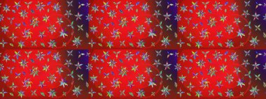 Parlak çiçekli kırmızı ve kahverengi renkler üzerine soyut çizim deseni. Küçük çiçekte hoş bir çiçek deseni var. Çiçek elementli zarif raster dokusu..