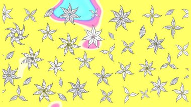 Tekstil veya kitap kapakları, imalat, duvar kağıtları, baskı, hediye paketi ve yapıştırma kitabı için çiçek eskizi geçmişi. Raster illüstrasyonu. Küçük ölçekli çiçeklerdeki basit sevimli desen.