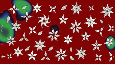 Modern çiçek arkaplanı. Halk tarzı. Kırmızı ve nötr renklerde yapraklar ve parlak renkli çiçeklerle muhteşem bir çiçek deseni. Moda baskıları için zarif bir şablon.