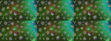 Raster. Zarif, parlak ve eskiz yeşil ve gri çiçek desenli tasarım. Sabıka baskıları, bebek kıyafetleri, duvar kâğıtları, paket kutuları vb..