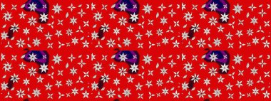 Kırmızı ve nötr renklerde çiçekler. Hediye ambalaj kağıdı, tebrik kartları, posterler ve pankart tasarımı. Raster düz çiçek çizim deseni.