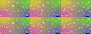 Çiçek deseni. Renkli Bahar Teması eskiz kalıbı. Düz Çiçek Elementleri Tasarımı. Chichi 'nin kumaş kalıbını çiz. Raster illüstrasyonu.