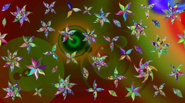 Raster illüstrasyonu. Tekstil veya kitap kapakları, imalat, duvar kağıtları, baskı, hediye paketi ve yapıştırma kitabı için çiçek eskizi geçmişi. Küçük ölçekli çiçeklerdeki basit sevimli desen.