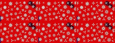 Kırmızı ve nötr renklerde. Raster illüstrasyonu. 3D çiçekler, çizim.