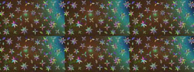 Renkli Yaz Temalı eskiz kalıbı. Kahverengi ve yeşil renkli çiçekler. Çiçekli eskiz çizimi. Düz Çiçek Elementleri Tasarımı.