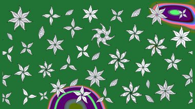 Soyut etnik raster çizim kalıbı. Arkaplan dokusu, duvar kağıdı, yeşil ve nötr renklerde çiçek teması. Kabile sanatı boho baskısı, klasik çiçek arkaplanı.