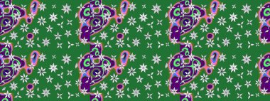 Güzel, parlak, pürüzsüz kumaş, tuval. Raster illüstrasyonu. Çiçek çelengi. Kıvırcık, parlak örgü. Desen, çizim, çiçek sınırı. Klasik eski arkaplan.