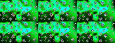 Renkli Bahar Teması eskiz kalıbı. Düz Çiçek Elementleri Tasarımı. Yeşil ve mavi renkte çiçekler. Güzel çiçek deseni..