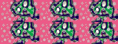 Güzel kumaş deseni. Raster illüstrasyonu. Bahar çiçekli güzel bir çiçek deseni..