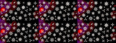 Çiçek desenli eskiz. Gömlek baskısı için çiçek boyası. Siyah ve nötr renkte çiçekler.