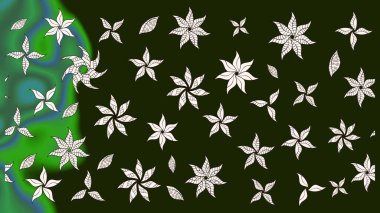 Gri ve yeşil renkli çiçekler. Renkli Bahar Teması eskiz kalıbı. Çiçek desenli eskiz, yaz çiçekleri. Düz Çiçek Elementleri Tasarımı.