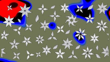 Raster hisseleri. Suluboya, elle çizilmiş. Eskiz arkaplan modeli. Çiçekler yeşil ve nötr.