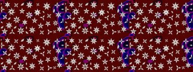 Raster çiçek desenli çiçek deseni, yapraklar, dekoratif elementler, sıçrama, lekeler, el çizimi kontur çizgileri ve Doodle çizim stili, grafik raster çizim çizimi.