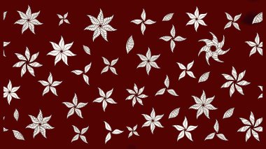 El çizimi çiçekli soyut çizim kalıbı. Kırmızı ve nötr renklerde çiçekler. Raster illüstrasyonu.