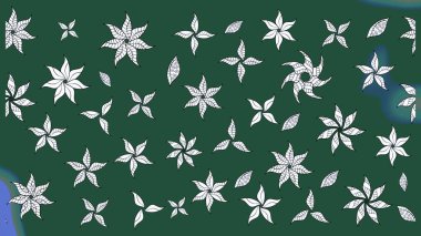 Küçük çiçekteki sevimli çiçek deseni. Güzel kumaş deseni. Güzel karalamalı çiçek desenli çizim. Raster illüstrasyonu.