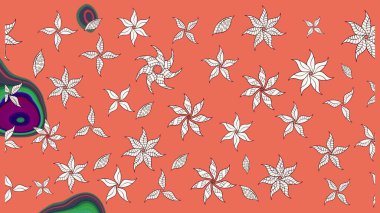 Çiçekler turuncu ve nötr renklerde. Küçük çiçekte sevimli çiçek deseni var..