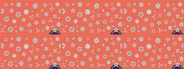 Sevimli çiçek raster deseni. Düz Çiçek Elementleri Tasarımı. Sketch Colour Spring Theme eskiz kalıbı. Turuncu ve nötr renkte çiçekler.