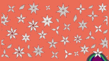 Çiçekler turuncu ve nötr renklerde. Yumuşak, bahar çiçekli arka plan. Raster çiçek desenli ve çiçekli..