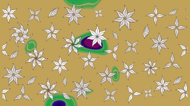 Küçük çiçekli şirin bir desen. Çiçek ve yapraklı çiçek deseni. Raster illüstrasyonu.