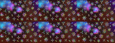 Çiçekli çiçek deseni, suluboya. Raster illüstrasyonu. Kahverengi ve mor renkli çiçekler. Renkli Bahar Teması eskiz kalıbı. Düz Çiçek Elementleri Tasarımı.